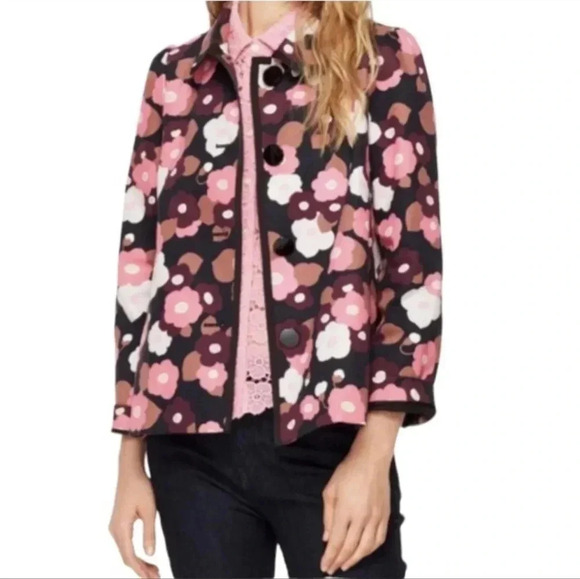 KATE SPADE New York Blooming Floral A-Line Boxy Swing Fit Jacket - Picture 1 of 8